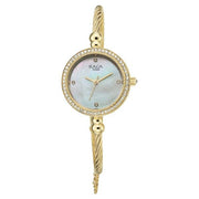 Titan 95425YM01 Raga Spotlight women's watch with white dial and gold metal strap