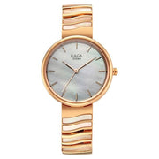 Titan 95426WM01 women's watch with white dial and rose gold metal strap