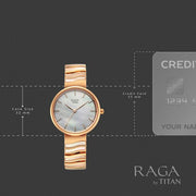 Titan 95426WM01 30mm watch for women with white dial