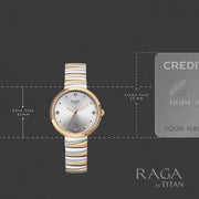 Titan 95427KM01 32mm case watch with silver dial