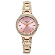Titan 95428WM01 women's watch with pink dial and rose gold metal strap