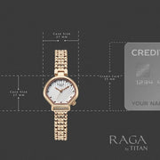 Titan 95432WM01 27mm watch for women with white dial