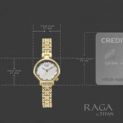 Titan 95432YM01 27mm watch for women with white dial