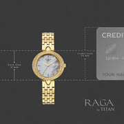 Titan 95463YM01 31mm watch for women with mother of pearl dial