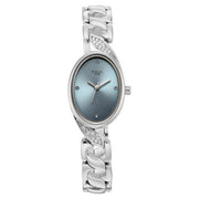 Titan 95480SM01 Raga Showstopper watch for women with blue dial and silver metal strap, primary product view
