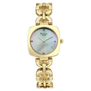 Titan 95481YM01 Raga Showstopper watch for women with mother of pearl dial and golden metal strap, primary product view