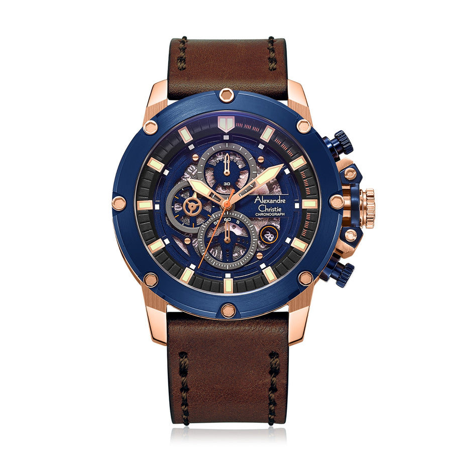 Alexandre Christie 6564MCLURBU Men's Chronograph Quartz Watch 46mm