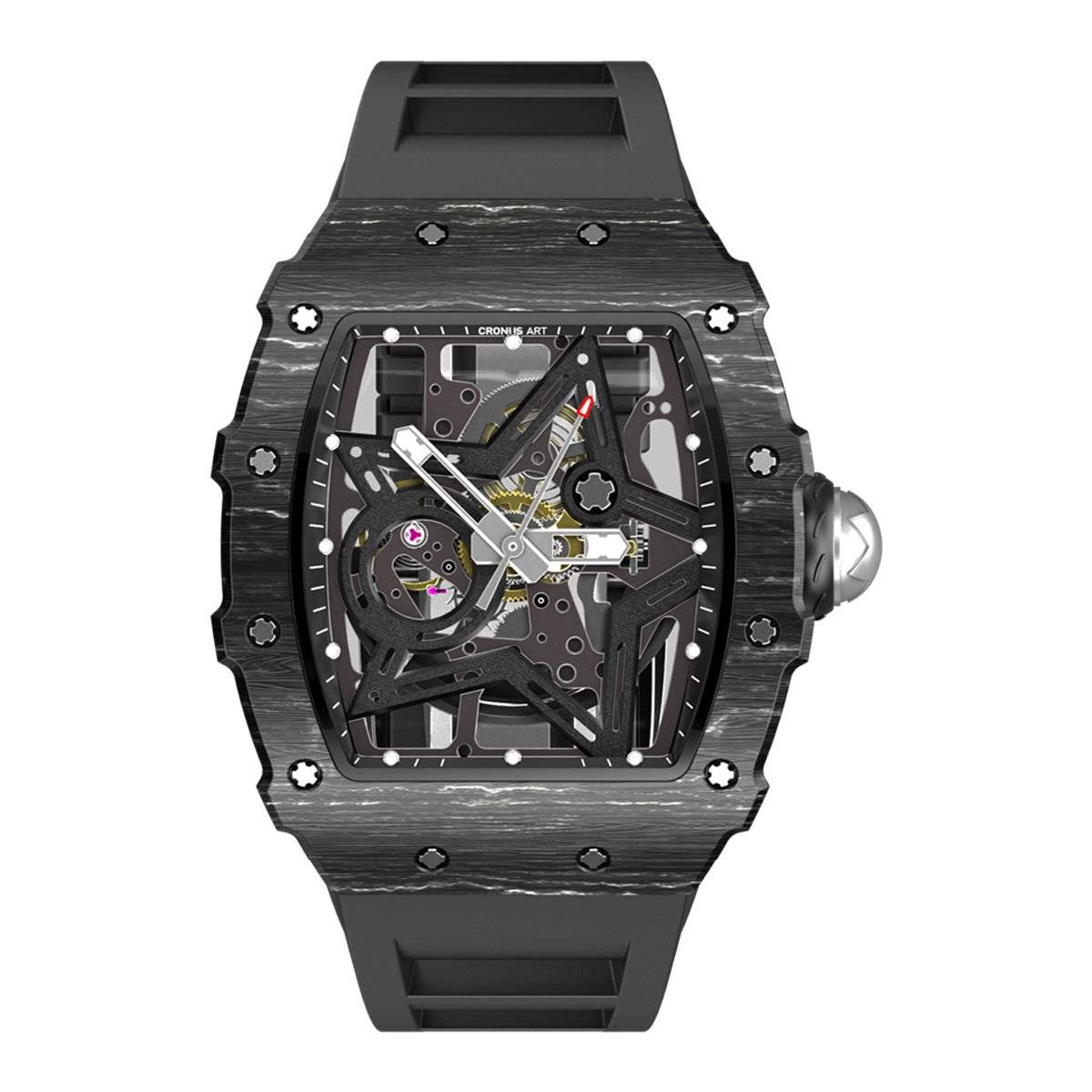 CM002-13B Men's Carbon Case Automatic Watch 44mm