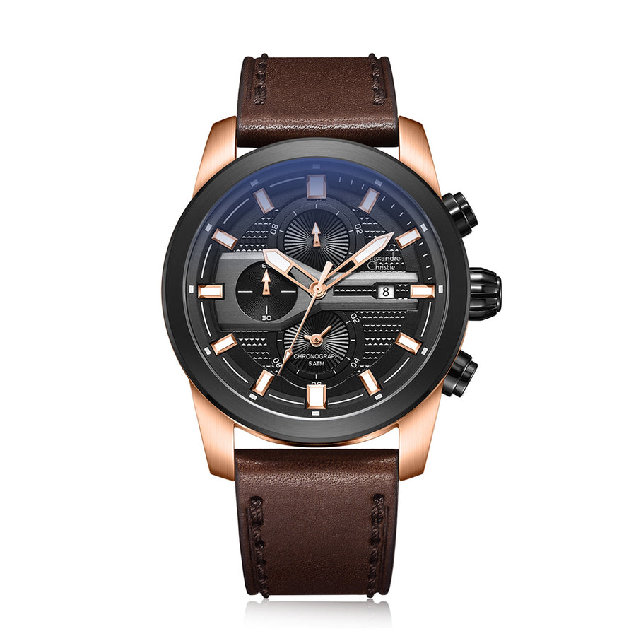 Alexandre Christie 6562MCLBRBA Men's Chronograph Quartz Watch 45mm