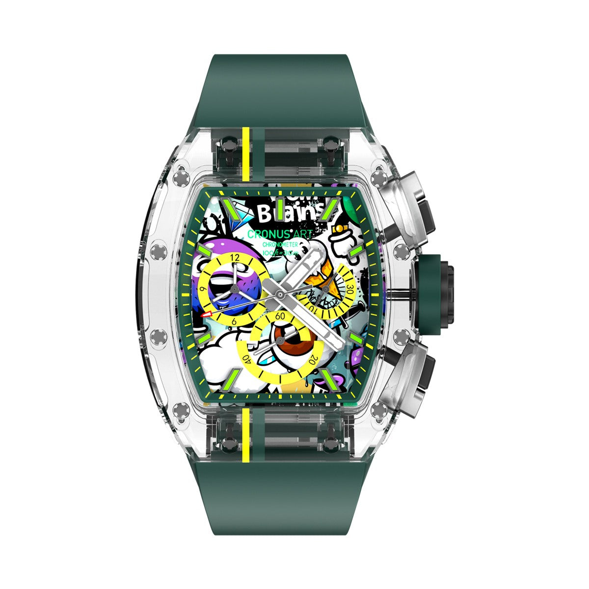 CM001-10B Men's Crystal Case Automatic Watch 42mm