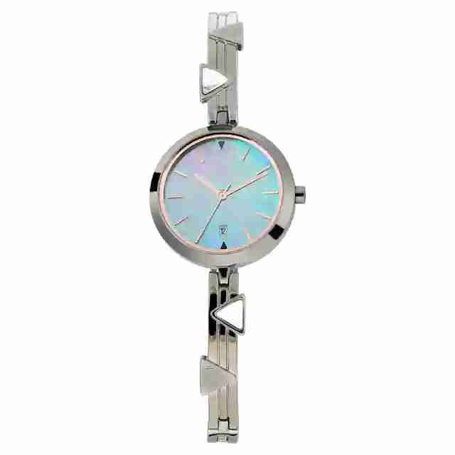 Titan 2606QM01 Raga Viva Mother of Pearl Dial Quartz Analog Watch with Date Metal Strap for Women 28mm