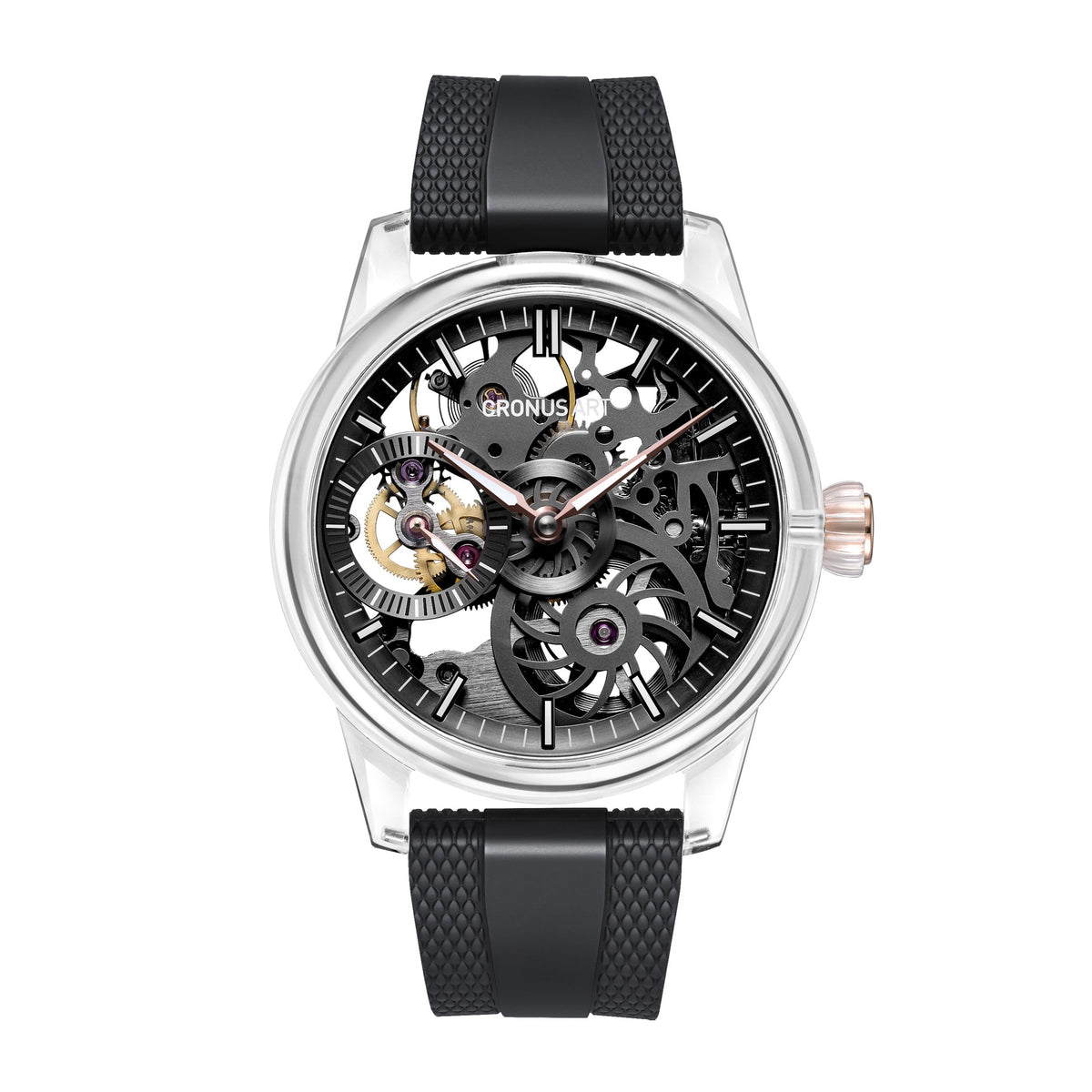CM026-001 Men's Crystal Case Automatic Watch 44mm