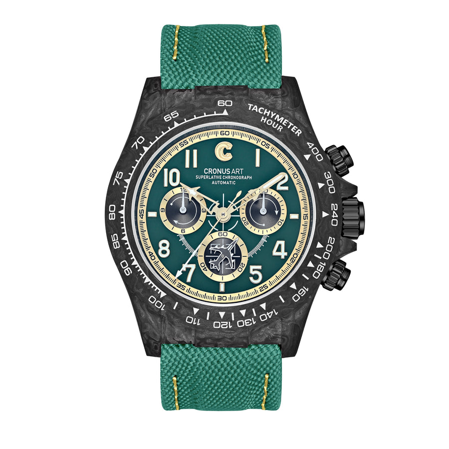 Cronus Art CM016-059 Chrono Racing Carbon Series Aerospace Force Automatic WatchFor Men 42mm