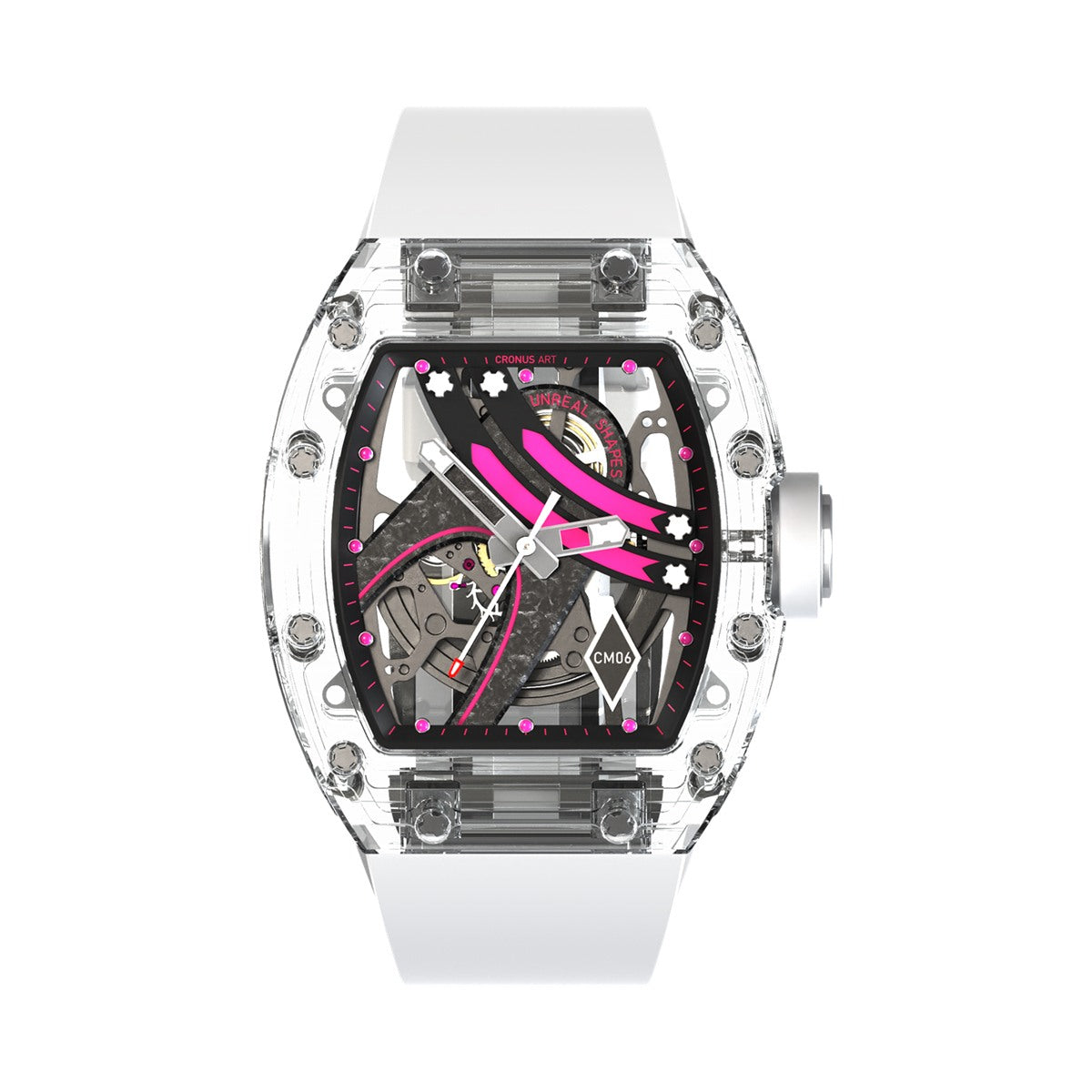 CM001-16SP Men's Crystal Case Automatic Watch 42mm