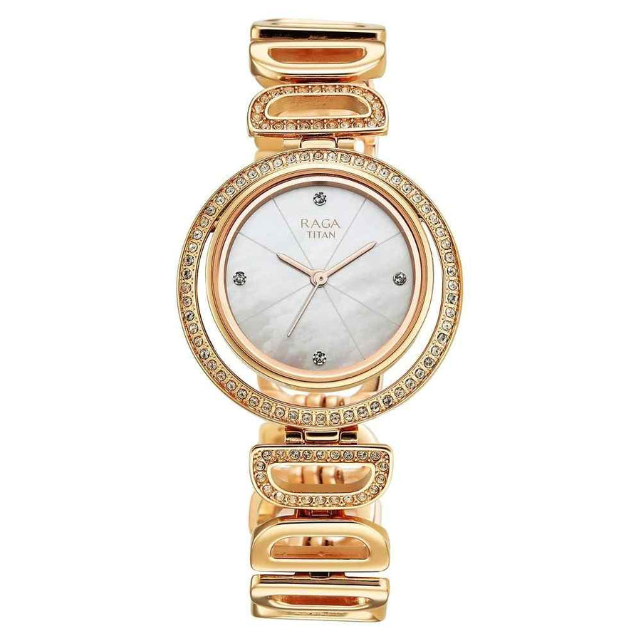 Titan Raga Glimmers 95329WM01F Women's Quartz Watch 32mm