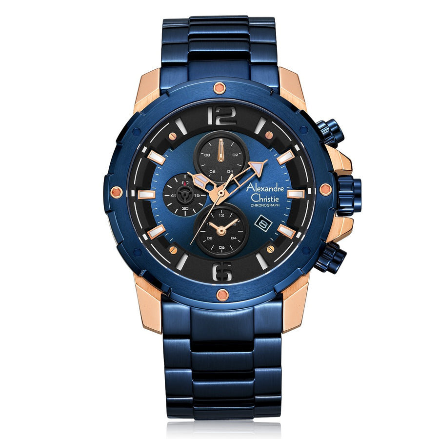 Alexandre Christie 6410MCBURBU Men's Chronograph Quartz Watch 47mm