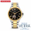 Titan 10076BM03 men's Vetra automatic watch with black dial and multicoloured stainless steel strap, front product view