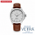 Titan 10077SL05 Vetra Limited Edition Infinium 72-Hour Power Reserve Automatic Analog Watch with White Dial and Brown Stainless Steel Strap for Men 40mm