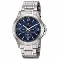 Titan 1698SM02 Eco Multifunction Blue Dial Quartz Analog Stainless Steel Watch for Men 44.5mm