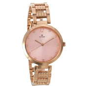 Titan 2480WM03 Elegant Pink Dial Quartz Watch for Women