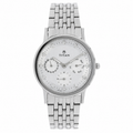 Titan 2557SM01 Eco Steel Silver Dial Quartz Analog Watch with Day & Date for Women 34mm