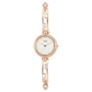 Titan 2581WM02 Raga I Am White Dial Quartz Analog Rose Gold Metal Strap Watch for Women 28mm