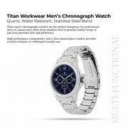 Titan Blue Dial Quartz Multifunction Stainless Steel Strap watch for Men