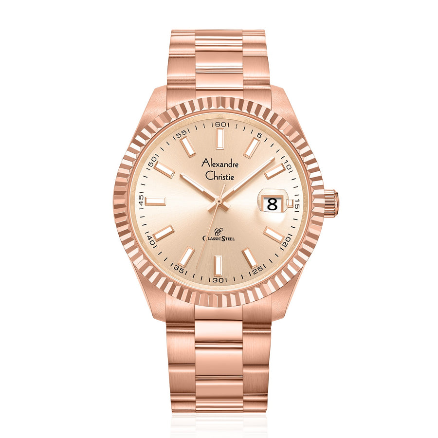 Alexandre Christie 5007MDBRGRG Men's Classic Quartz Watch 41mm