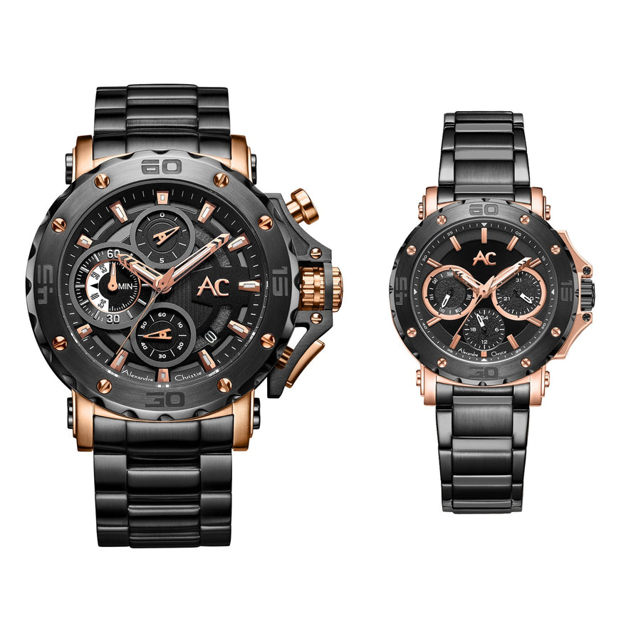 Alexandre Christie 9205MCBFBRBA Couple's Multi-Function Quartz Watch