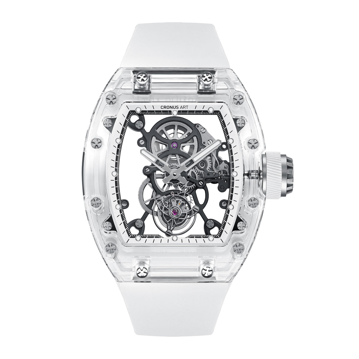 CM08-027 Men's Crystal Case Tourbillon Watch 42mm