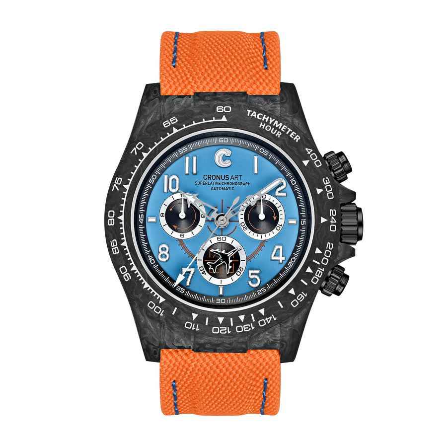 Cronus Art CM016-060 Chrono Racing Carbon Series Aerospace Force Automatic WatchFor Men 42mm