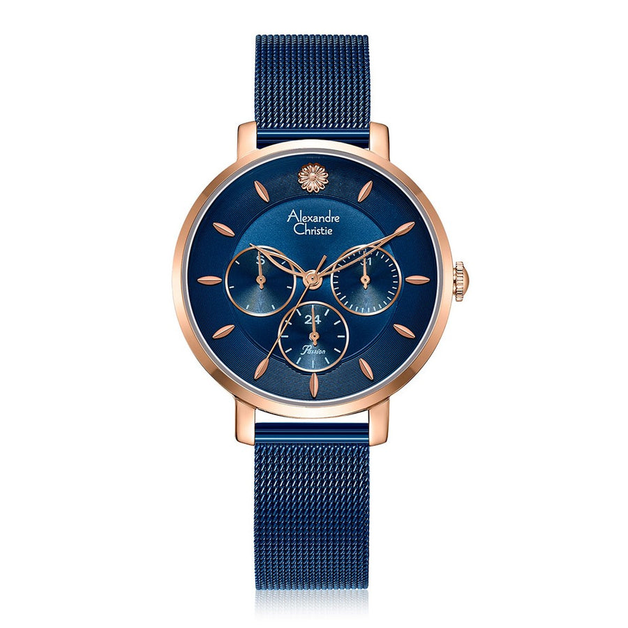 Alexandre Christie 2959BFBURBU Women's Multi-Function Quartz Watch 35mm