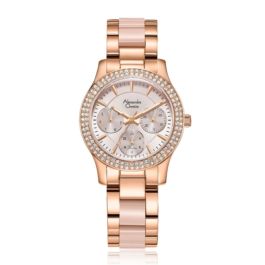 Alexandre Christie 2932BFBRGPNPN2 Women's Multi-Function Quartz 33mm