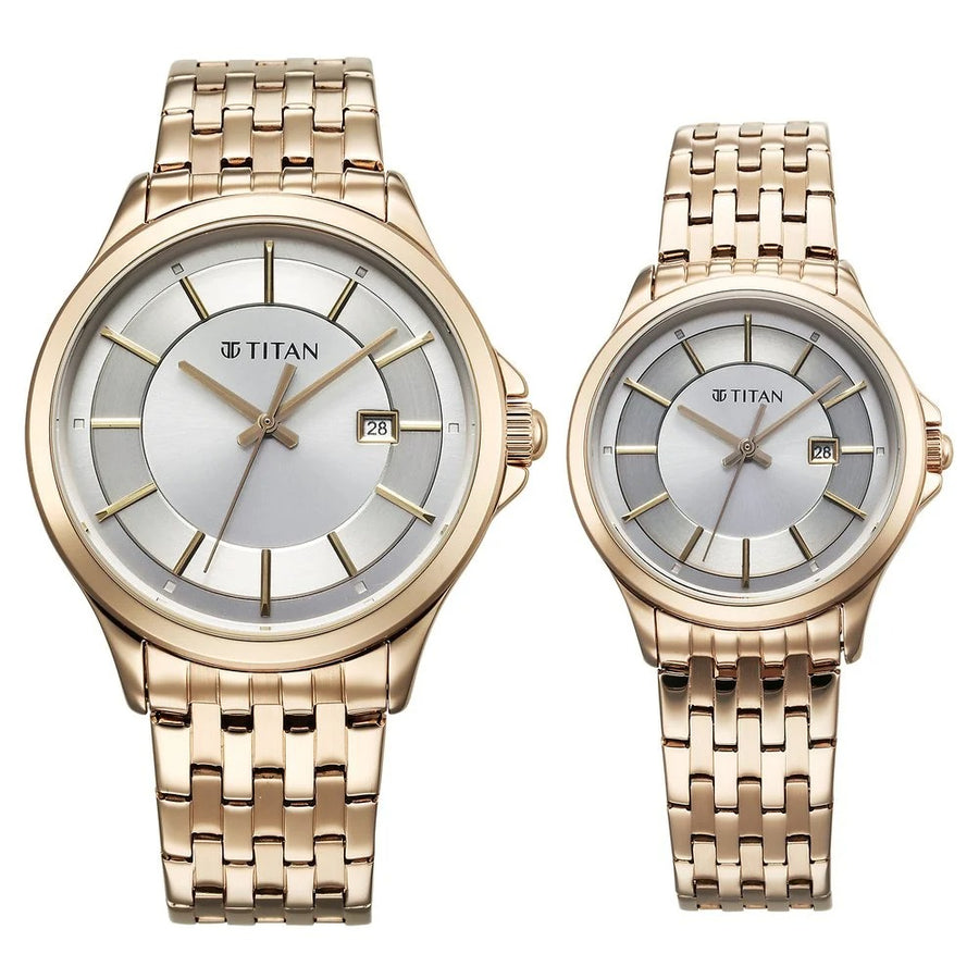 Titan 9401194211WM01 Bandhan Couple 3 Hands w/ Date Quartz Watch