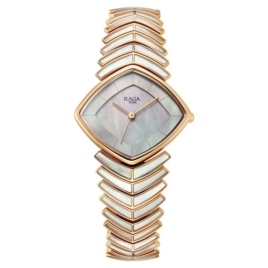 Titan 95393WM03 Raga Chic Glam Women 3 Hands Quartz Watch 30mm