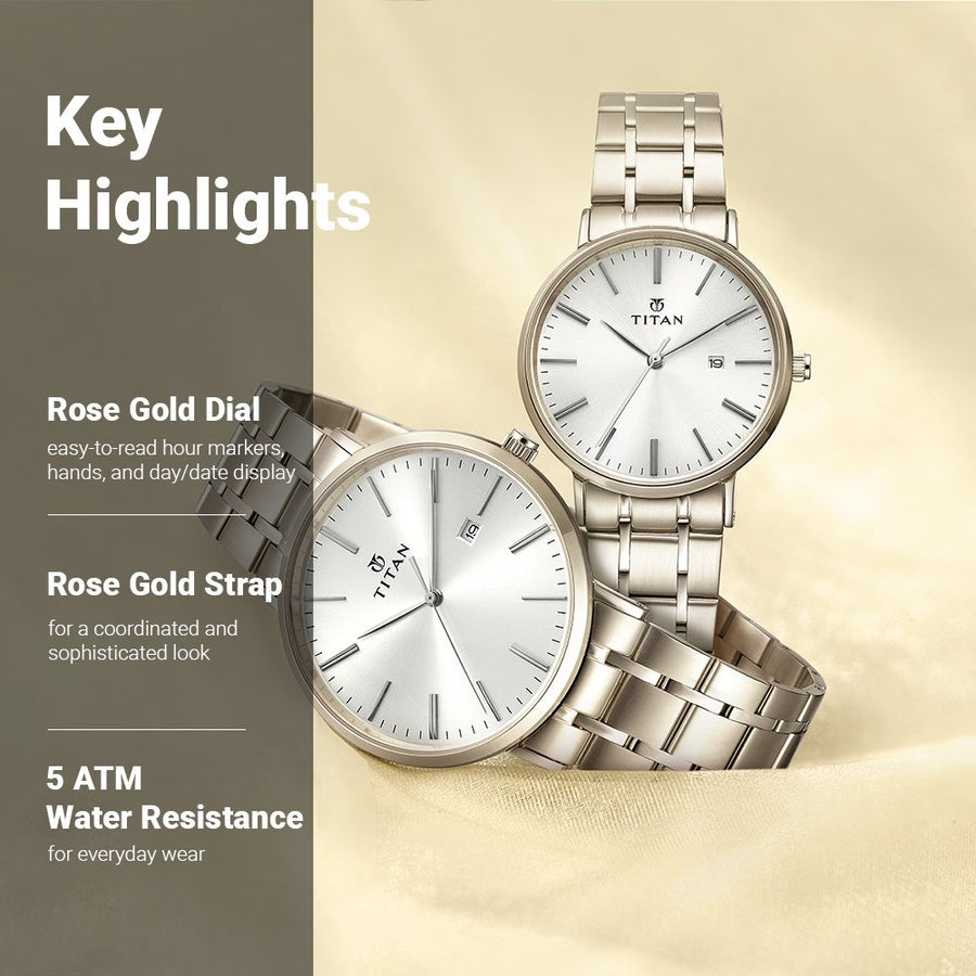 9400294202WM01 Bandhan Couple 3 Hands w/ Date Quartz Watch 40.8mm + 31.8mm