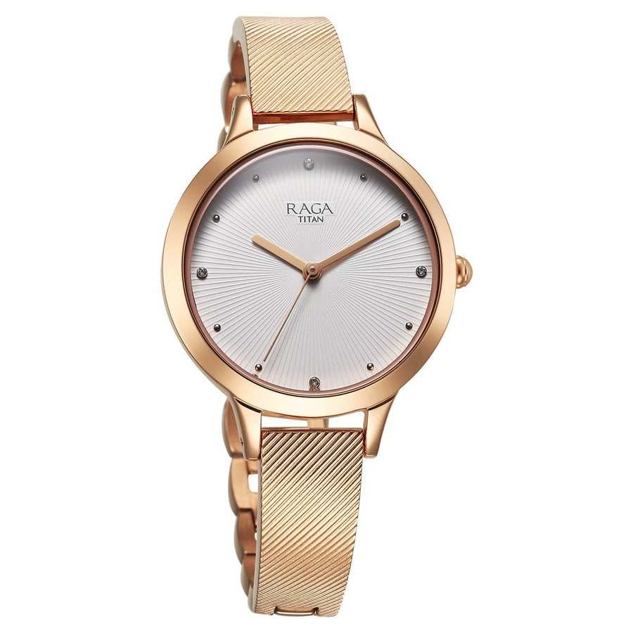 Titan 2754WM01 Raga Memoirs Women 3 Hands Quartz Watch 34mm