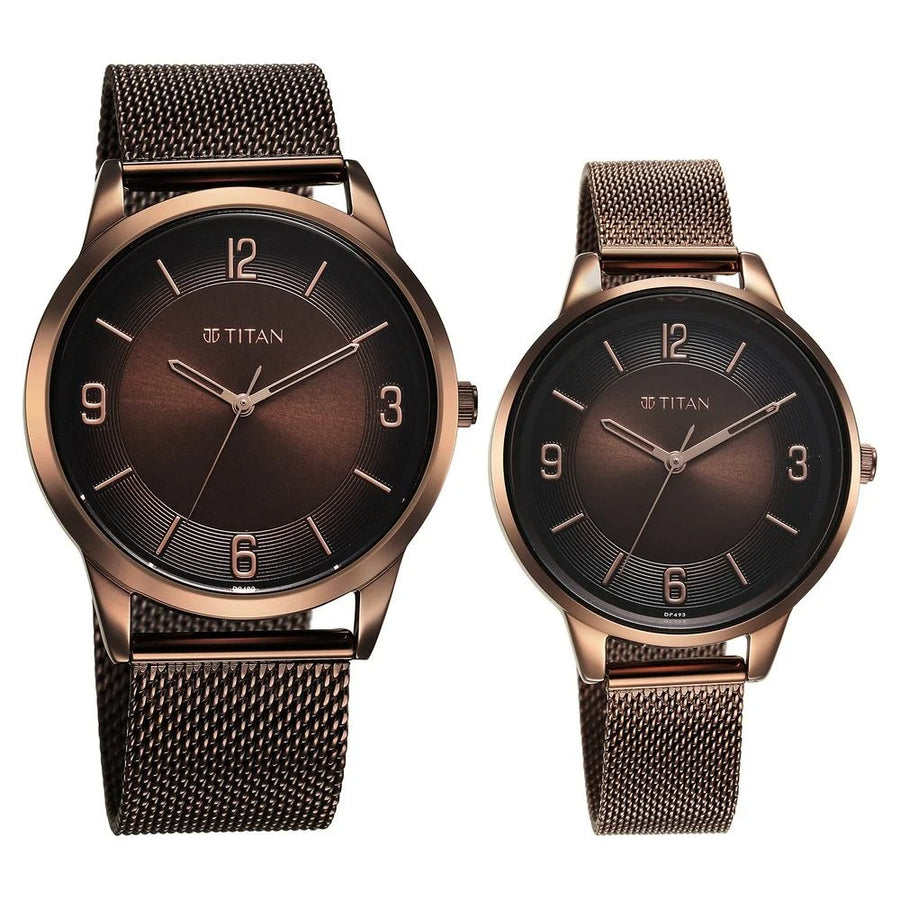 Titan 18062648QM01 Bandhan Couple 3 Hands Quartz Watch 24mm