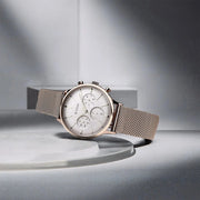 90134WM01 Light Leathers Men Multifunction Quartz Watch 42mm