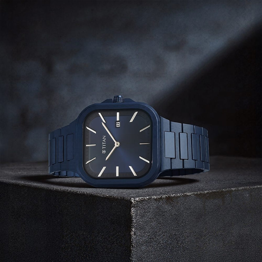 90176QM01 Classique Slim Square Men 2 Hands w/ Date Quartz Watch 41mm