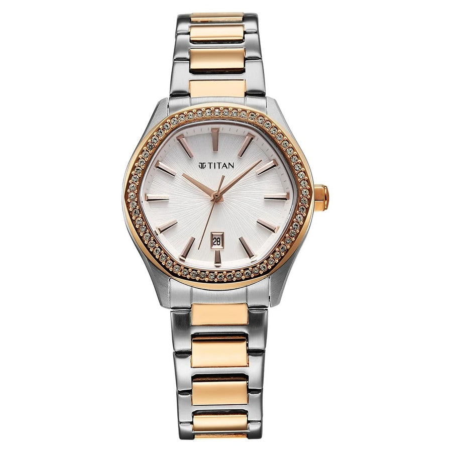 Titan 95326KM01 Glamour Women 3 Hands Quartz Watch 32.25mm
