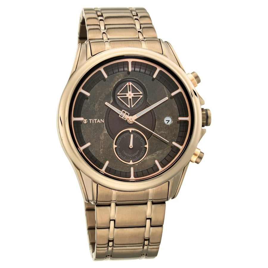 Titan 1847KM01 Grandmaster Men Chronograph Quartz Watch 44.6mm