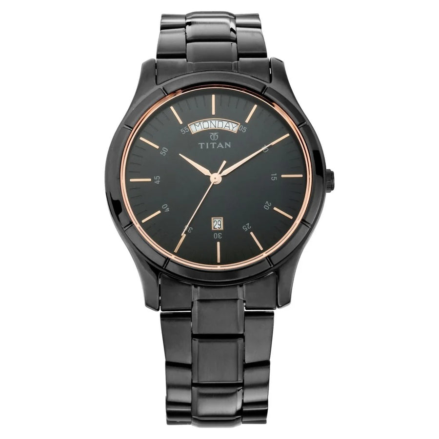 Titan 1767NM01  Men 3 Hands w/ Day and Date Quartz Watch 42mm