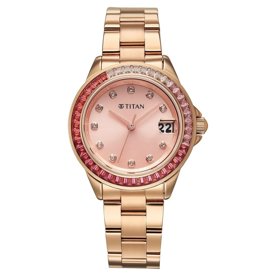 Titan 95382WM01 Glamour Women 3 Hands w/ Date Quartz Watch 33mm