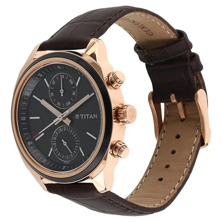 Titan 1733KL03 Workwear Men Multifunction Quartz Watch 41mm