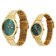 19672967YM01 Bandhan Eternal Pair Couple 3 Hands w/ Date Quartz Watch 42mm + 32.5mm