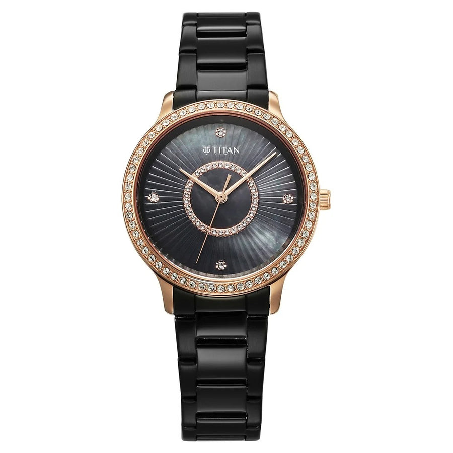 Titan 95314KM01 Glamour Women 3 Hands Quartz Watch 33mm