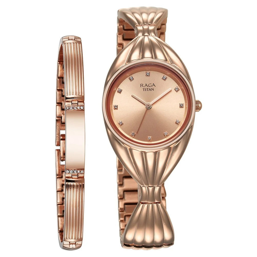 Titan 95254WM01F Raga Memoirs Women 3 Hands Quartz Watch 27.50mm