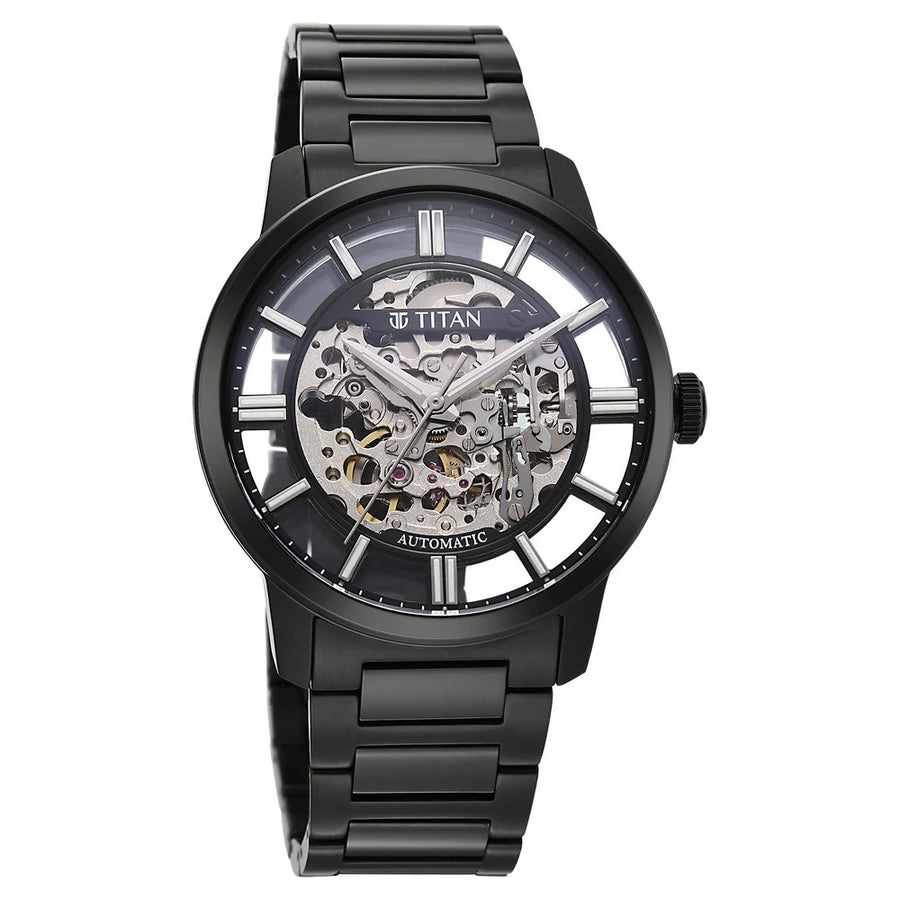 90220NM01 See-Through Skeletal Men 3 Hands Automatic Watch 43mm