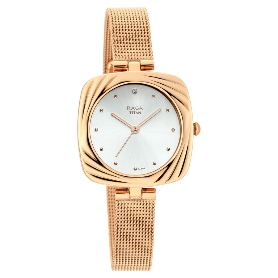 Titan 95139KM01 Raga Moments Of Joy Women 3 Hands Quartz Watch 28mm